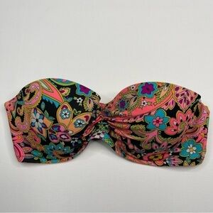 Victoria’s Secret Bra Bikini Top Swimsuit Vacation Beach Floral Neon Boho Resort